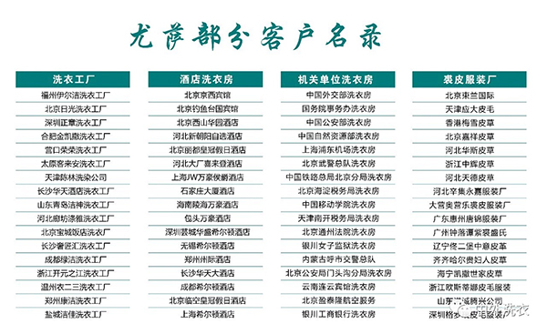 尤萨公司部分客户